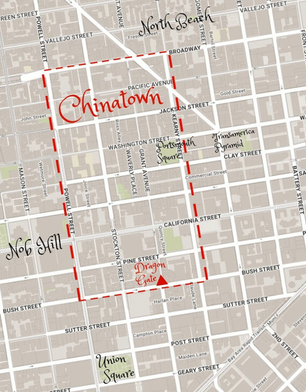 mapa Chinatown w San Francisco