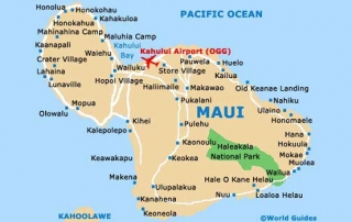 Maui mapa lotnisko