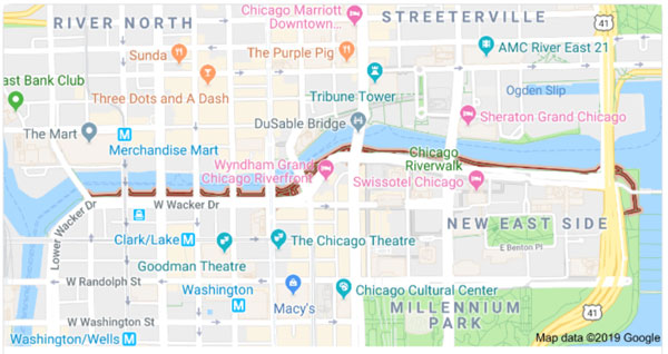 bulwary Chicago mapa