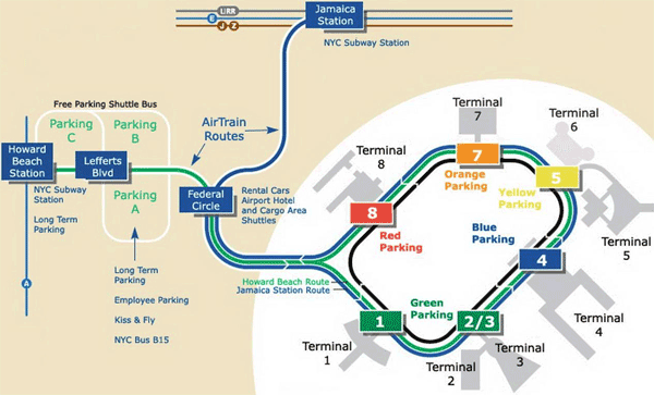 JFK mapa lotniska