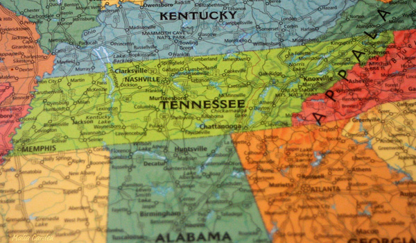 mapa Tennessee