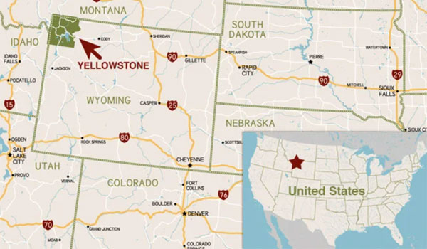 Yellowstone na mapie